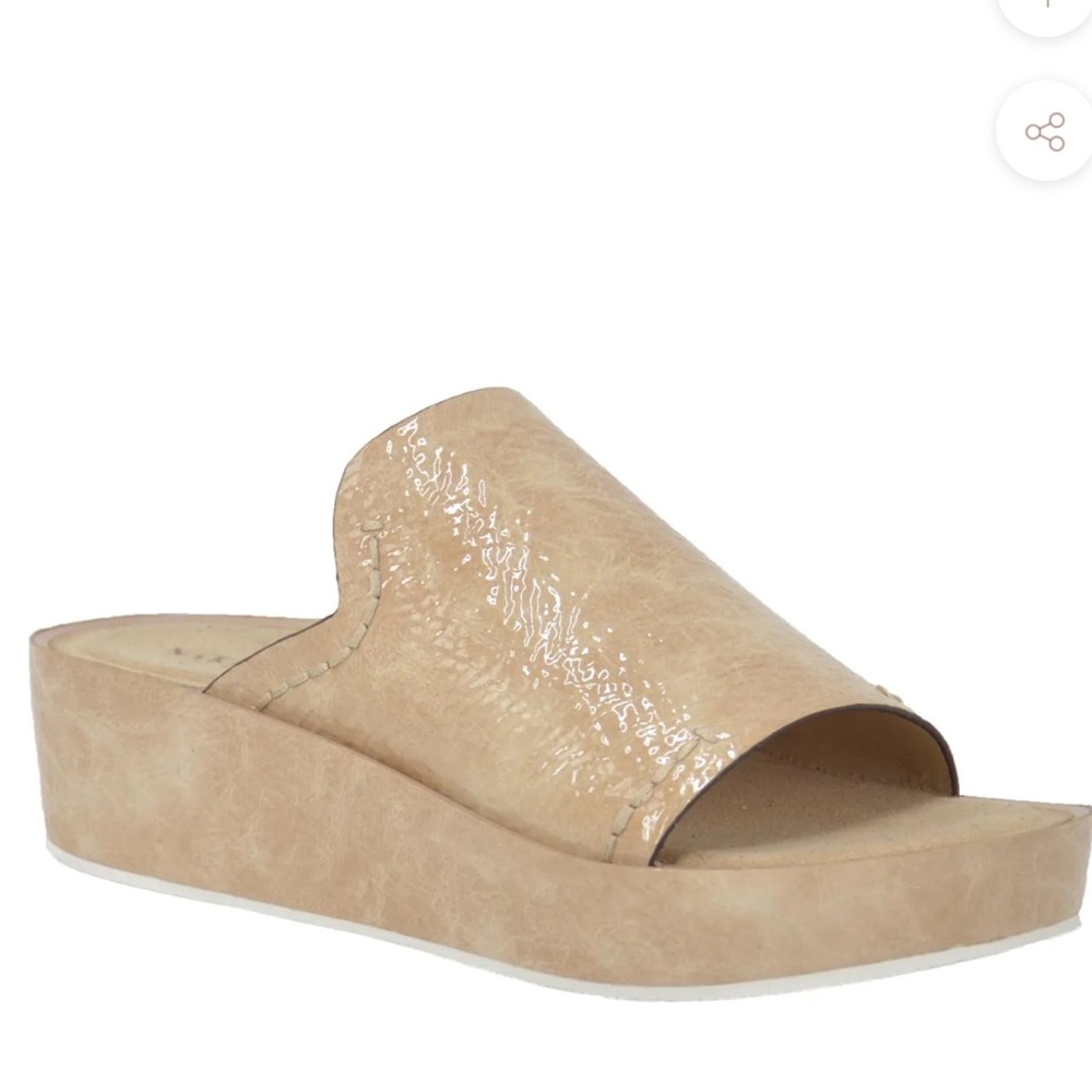 NAKED FEET RENO IN BEIGE WEDGE SANDALS